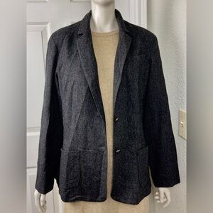 The Towner Vintage Wool Blend Gray Herringbone Blazer Sport Coat Suit Jacket